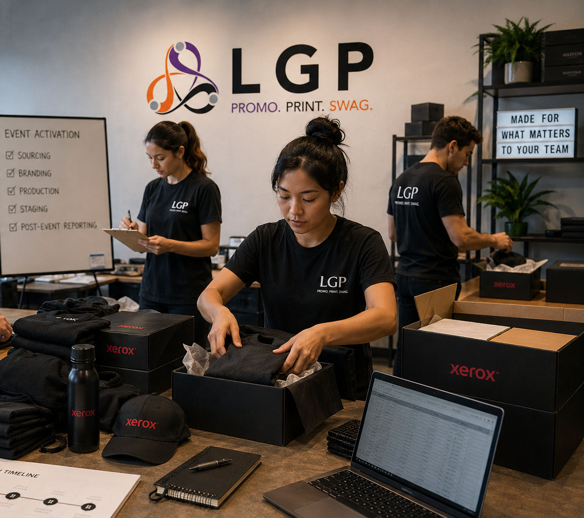 The LGP team setting up a QRA activation